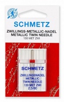 Иглы Schmetz для металл. нитей двойные № 80/2.5 (1 шт)