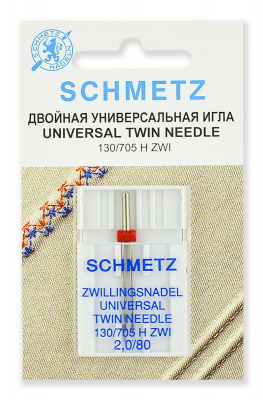 Иглы Schmetz станд. двойная №80/2.0 1шт